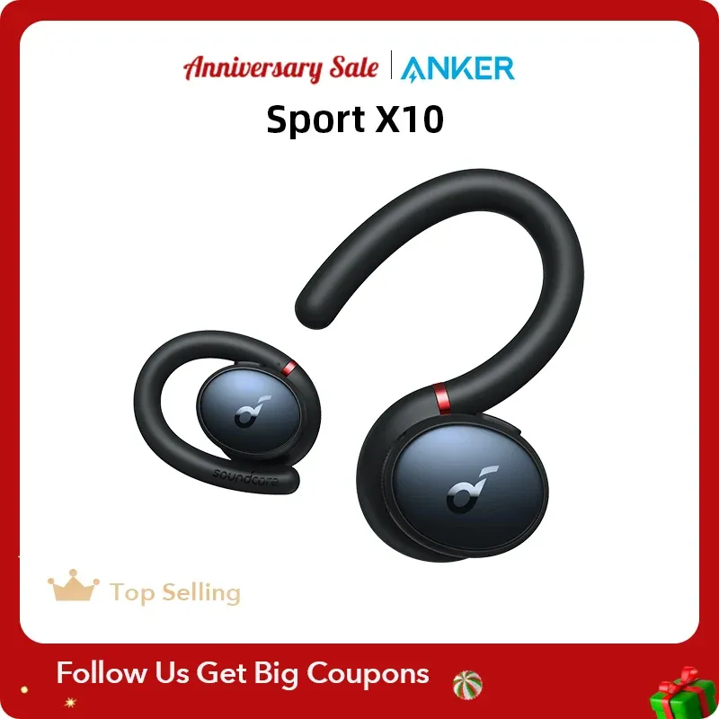 Anker Soundcore Esporte X10 Bluetooth 5.2 Fones De Ouvido Esportes Girando Ganchos Da Orelha Graves Profundos Ipx7